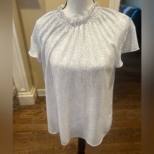 Express white polka dot butterfly sleeved blouse size L